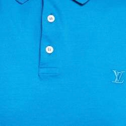 Louis Vuitton Blue Cotton Pique Polo T-Shirt L