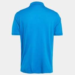 Louis Vuitton Blue Cotton Pique Polo T-Shirt L