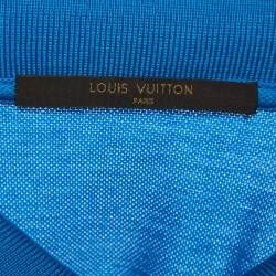 Louis Vuitton Blue Cotton Pique Polo T-Shirt L
