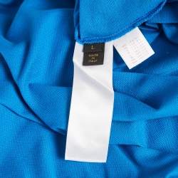 Louis Vuitton Blue Cotton Pique Polo T-Shirt L