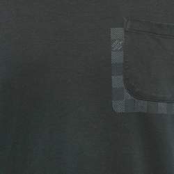 Pre Owned تي شيرت لوي فيتون أسود بجيب رقبة مستديرة قطن مقاس متوسط