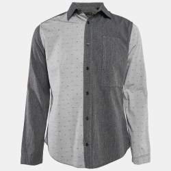 Louis Vuitton Blue Monogram Cotton Long Sleeve Shirt L