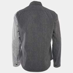 Pre Owned Louis Vuitton Blue Monogram Cotton Long Sleeve Shirt L