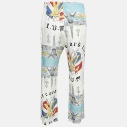 Louis Vuitton Blue Printed Silk Pajama Pants M