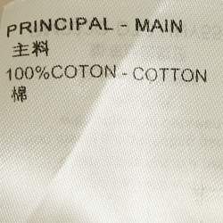 Louis Vuitton White Logo Embossed Cotton Crew Neck T-Shirt L