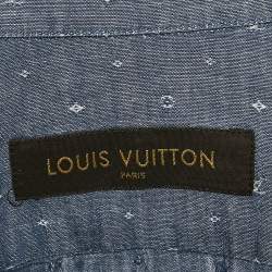 Louis Vuitton Blue Monogram Denim Button Front Shirt L