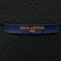 Louis Vuitton Black Monogram Textured Knit Zip Up Jacket S