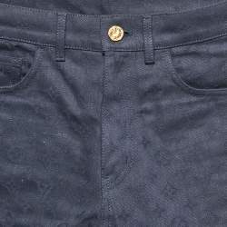 Louis Vuitton Navy Blue Monogram Jacquard Denim Jeans S Waist 31"