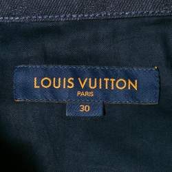 Louis Vuitton Navy Blue Monogram Jacquard Denim Jeans S Waist 31"