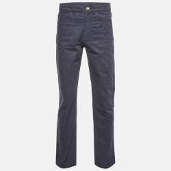 Louis Vuitton Navy Blue Monogram Jacquard Denim Jeans S Waist 31"