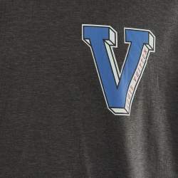 Louis Vuitton Grey V Logo Print Cotton Crew Neck T-Shirt 6L