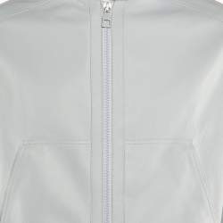 Pre Owned Louis Vuitton Grey Deer Skin Shearling Detail Jacket S