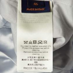 Pre Owned Louis Vuitton Grey Deer Skin Shearling Detail Jacket S