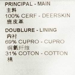 Pre Owned Louis Vuitton Grey Deer Skin Shearling Detail Jacket S