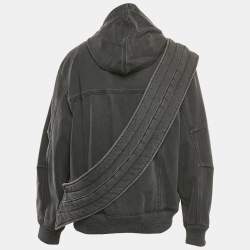 Louis Vuitton Faded Black Applique Detail Zip-Up Jacket XL