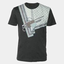 Louis Vuitton Dark Grey Cotton 2017 Graphic Print T-Shirt XS
