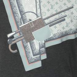 Louis Vuitton Dark Grey Cotton 2017 Graphic Print T-Shirt XS
