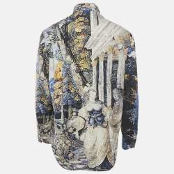 Pre Owned Louis Vuitton Blue DNA Tapestry Print Cotton Shirt M