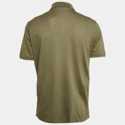 Louis Vuitton Olive Green Cotton Pique Polo T-Shirt L