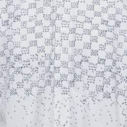 Louis Vuitton White Fading Damier Cotton Long Sleeve Shirt XL