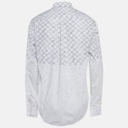 Louis Vuitton White Fading Damier Cotton Long Sleeve Shirt XL