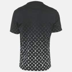 Louis Vuitton Black Cotton Gradient Monogram Print T-Shirt L