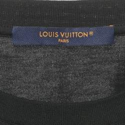 Louis Vuitton Black Logo Embroidery Cotton Crew Neck T-Shirt M