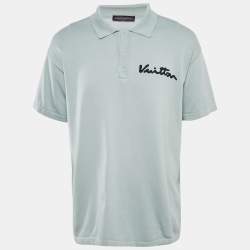 Louis Vuitton Blue Jersey Intarsia Detail Polo T-Shirt XL
