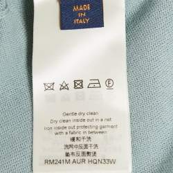 Pre Owned Louis Vuitton Blue Jersey Intarsia Detail Polo T-Shirt XL