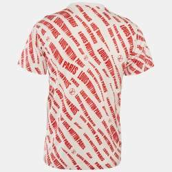 Louis Vuitton Red Printed Jersey Crew Neck T-Shirt M