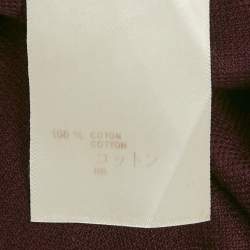 Pre Owned Louis Vuitton Burgundy Pique Cotton Polo T-Shirt M