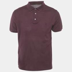 Louis Vuitton Burgundy Pique Cotton Polo T-Shirt M