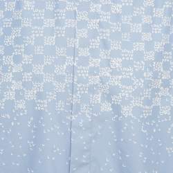 Louis Vuitton Blue Printed Cotton Blend Half Sleeve Shirt M