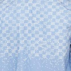 Louis Vuitton Blue Printed Cotton Blend Half Sleeve Shirt M