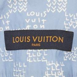 Louis Vuitton Blue Printed Cotton Blend Half Sleeve Shirt M