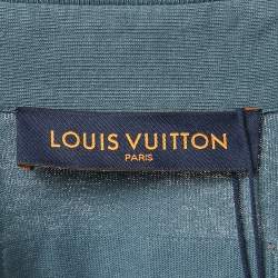 Louis Vuitton Blue Flock Print Cotton Knit Button Front Shirt M