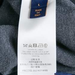 Pre Owned Louis Vuitton Staple Edition Navy Blue Jersey Drawstring Shorts L