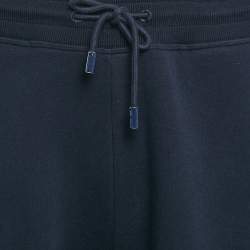 Pre Owned Louis Vuitton Staple Edition Navy Blue Jersey Drawstring Shorts L