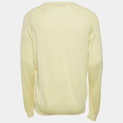 Pre Owned Louis Vuitton Yellow Cotton Knit Crewneck Sweatshirt XL