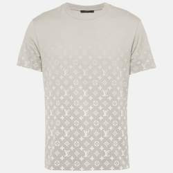 Pre Owned تي شيرت لوي فيتون قطن أسود بنقوش متدرجة مقاس كبير - لارج