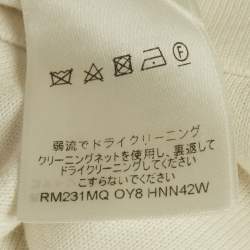 Pre Owned Louis Vuitton White Logo Embroidery Cotton Crew Neck T-Shirt M