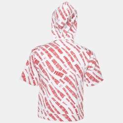 Pre Owned Louis Vuitton X Fornasetti Red Roman Bust Knit Hooded Jumper S