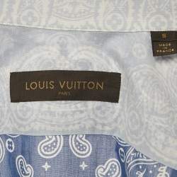 Pre Owned Louis Vuitton Blue Bandana Print Cotton Long Sleeve Shirt S