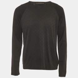 Pre Owned Louis Vuitton Brown Damier Jersey Raglan Sleeve T-Shirt XL