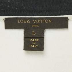 Pre Owned Louis Vuitton White Monogram Race Print Cotton Crewneck T-Shirt L