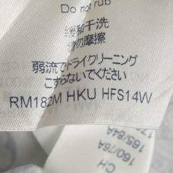 Pre Owned قميص لوي فيتون أكمام قصيرة شعار مطبوع أبيض وأزرق مقاس صغير (سمول)