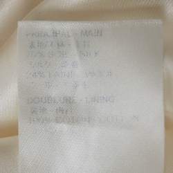 Pre Owned Louis Vuitton Cream Monogram Silk Long Sleeve Shirt M