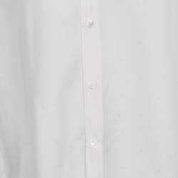 Pre Owned Louis Vuitton Cream Monogram Silk Long Sleeve Shirt M