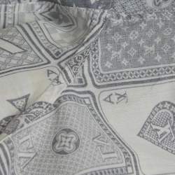 Pre Owned Louis Vuitton White/Blue LV Cards Print Cotton Shirt M