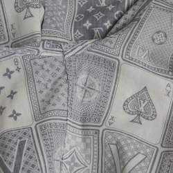 Pre Owned Louis Vuitton White/Blue LV Cards Print Cotton Shirt M